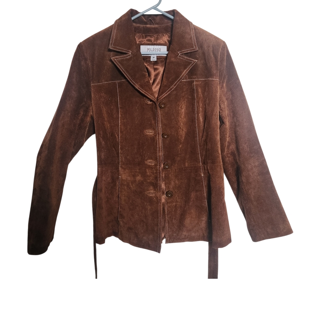 Wilson Maxima Brown Suede Women's Jacket/ Blazer. VTG Size S W/ Belt #Bohemian
